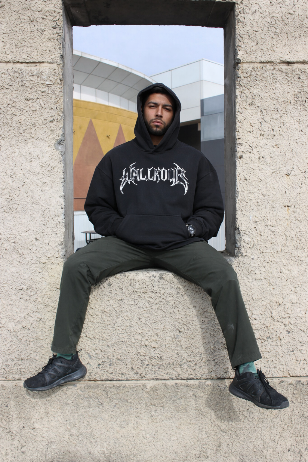 WALLKOUR X HOODIE BLACK TIME