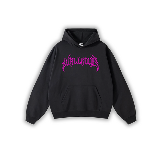 WALLKOUR X HOODIE BLACKXFUCCIA