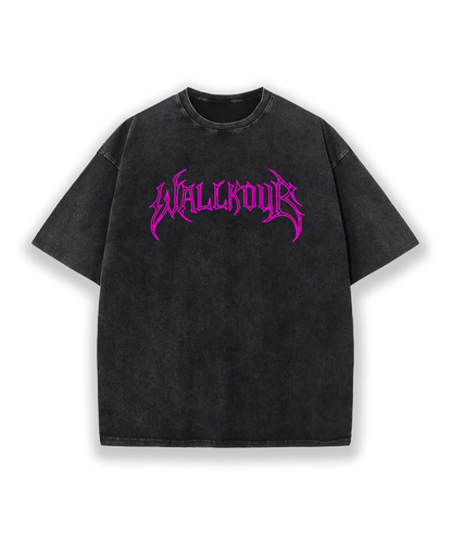 WALLKOUR x T-SHIRT Acid Wash Fucsia